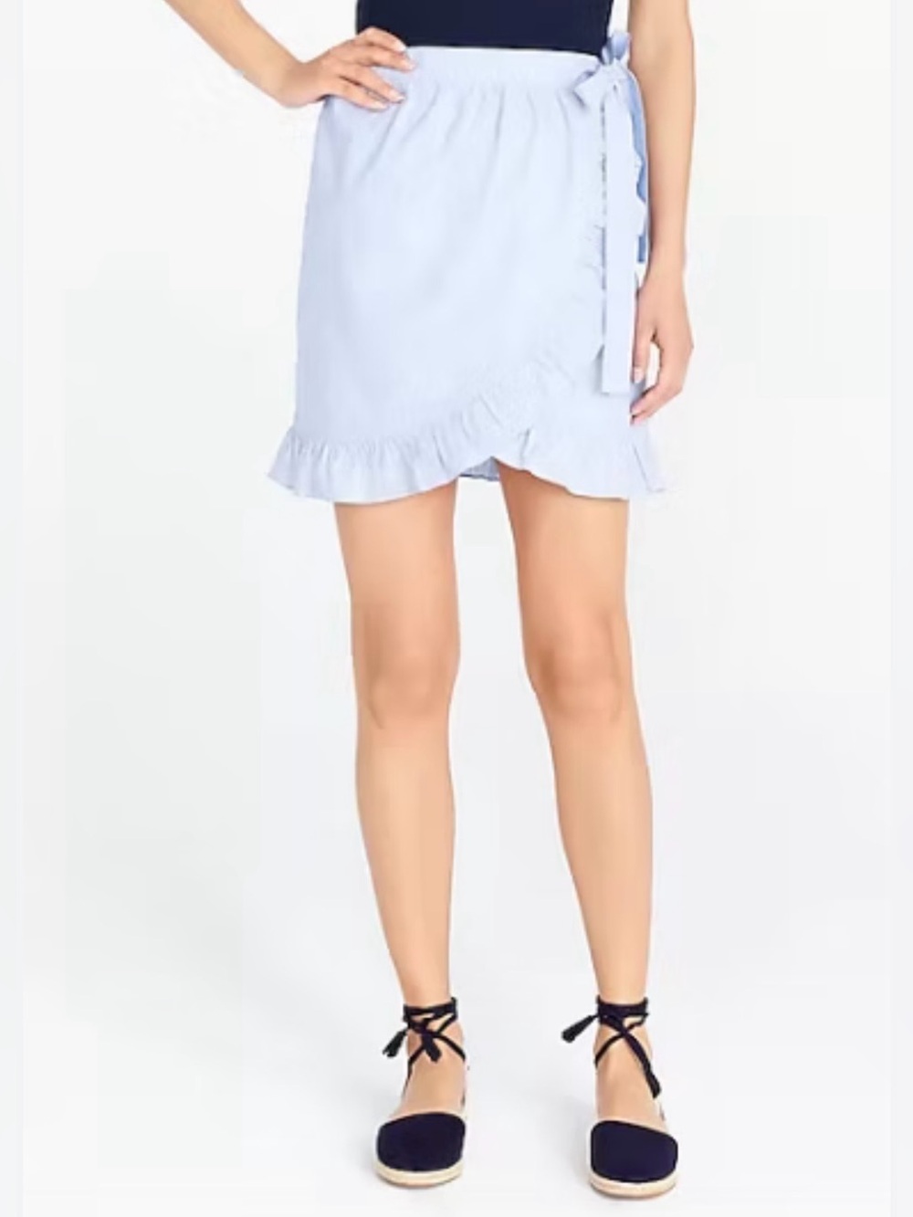 J. Crew Women’s Ruffle Hem Wrap Skirt // Chambray Blue // 6